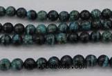 CSJ210 15.5 inches 6mm round dyed green silver line jasper beads