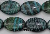 CSJ228 15.5 inches 18*25mm oval dyed green silver line jasper beads