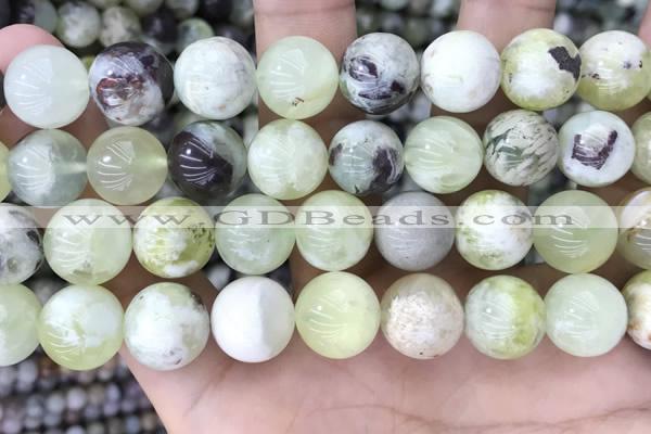 CSJ305 15.5 inches 14mm round serpentine new jade beads wholesale