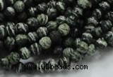 CSJ63 15.5 inches 6mm faceted round green silver line jasper beads