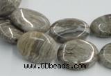 CSL05 15.5 inches 15*20mm oval silver leaf jasper beads wholesale