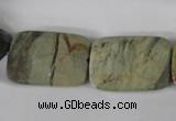 CSL121 15.5 inches 18*25mm faceted rectangle silver leaf jasper beads