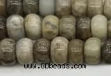 CSL126 15.5 inches 4*6mm rondelle sliver leaf jasper beads