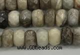 CSL130 15.5 inches 2.5*4.8mm faceted rondelle sliver leaf jasper beads