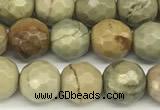 CSL171 15 inches 6mm faceted round silver leaf jasper gemstone beads