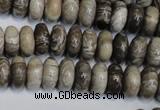 CSL19 15.5 inches 6*12mm rondelle silver leaf jasper beads wholesale