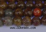 CSL222 15.5 inches 8mm round gold leaf jasper beads wholesale