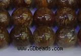 CSL225 15.5 inches 14mm round gold leaf jasper beads wholesale