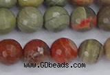 CSL233 15.5 inches 10mm faceted round silver leaf jasper beads