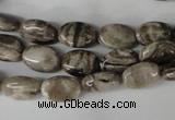 CSL40 15.5 inches 8*12mm oval silver leaf jasper beads wholesale