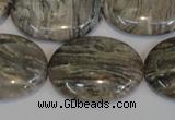 CSL46 15.5 inches 20*30mm oval silver leaf jasper beads wholesale