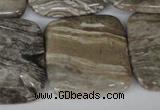 CSL57 15.5 inches 30*30mm square silver leaf jasper beads wholesale