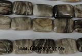 CSL66 15.5 inches 10*14mm rectangle silver leaf jasper beads wholesale