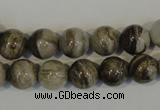 CSL92 15.5 inches 10mm round silver leaf jasper beads wholesale