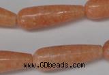 CSM15 15.5 inches 10*30mm teardrop salmon stone beads wholesale