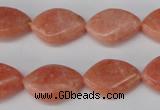 CSM25 15.5 inches 13*18mm twisted teardrop salmon stone beads wholesale