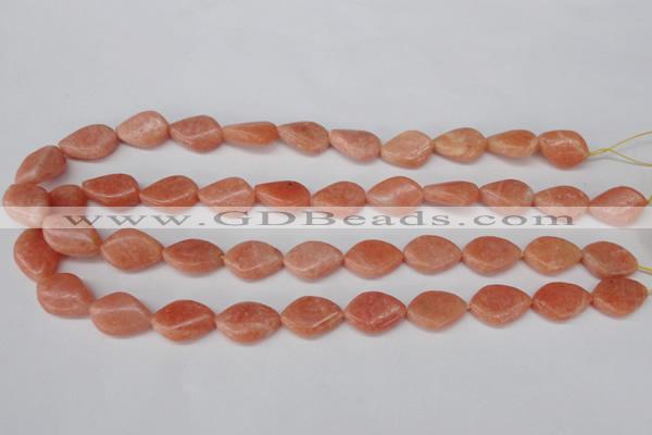 CSM25 15.5 inches 13*18mm twisted teardrop salmon stone beads wholesale