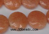 CSM30 15.5 inches 20mm flat round salmon stone beads wholesale