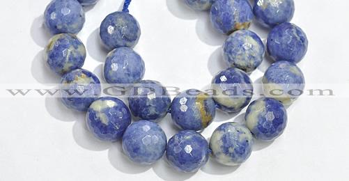 CSO21 AB grade 14mm faceted round sodalite beads wholesale