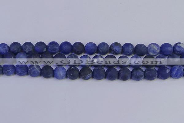 CSO545 15.5 inches 14mm round matte sodalite beads wholesale