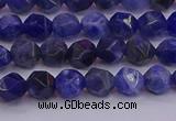 CSO551 15.5 inches 6mm faceted nuggets sodalite gemstone beads