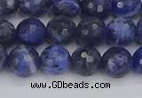 CSO560 15.5 inches 8mm faceted round sodalite gemstone beads