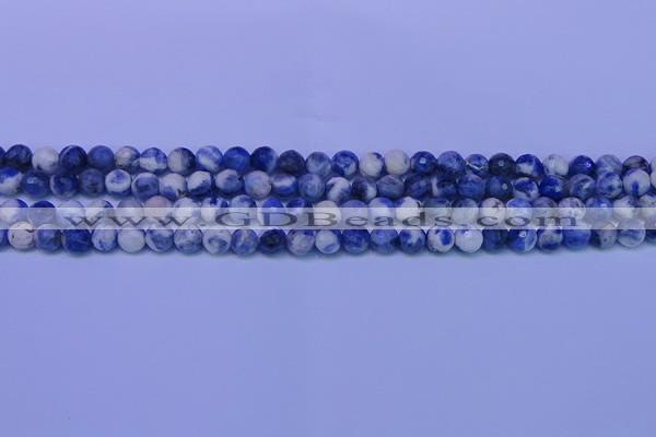 CSO621 15.5 inches 6mm faceted round AB grade sodalite beads