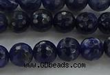 CSO643 15.5 inches 8mm faceted round sodalite gemstone beads