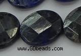 CSO711 15.5 inches 25mm faceted coin sodalite gemstone beads