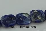 CSO726 15.5 inches 12*12mm faceted square sodalite gemstone beads