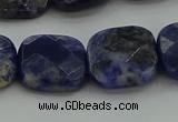 CSO727 15.5 inches 14*14mm faceted square sodalite gemstone beads