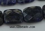 CSO728 15.5 inches 16*16mm faceted square sodalite gemstone beads