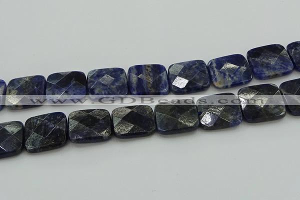 CSO730 15.5 inches 20*20mm faceted square sodalite gemstone beads