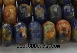 CSO764 15.5 inches 7*12mm faceted rondelle orange sodalite beads