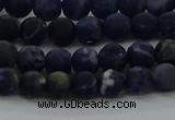 CSO811 15.5 inches 6mm round matte sodalite gemstone beads