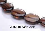 CSQ01 A grade 10*14mm oval natural smoky quartz beads Wholesale