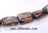 CSQ06 8*12mm faceted rectangle natural smoky quartz beads