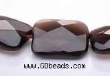 CSQ07 15*20mm faceted rectangle natural smoky quartz beads