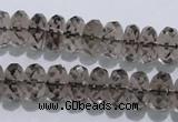 CSQ111 7*12mm faceted rondelle grade AA natural smoky quartz beads