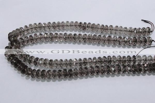 CSQ111 7*12mm faceted rondelle grade AA natural smoky quartz beads