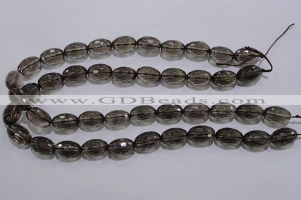 CSQ114 12*18mm faceted rice grade AA natural smoky quartz beads