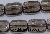 CSQ119 15*20mm facetad rectangle grade AA natural smoky quartz beads