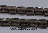 CSQ120 10*10mm facetad square grade AA natural smoky quartz beads