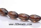 CSQ21 8*13mm faceted rice natural smoky quartz beads wholesale