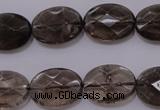 CSQ210 13*18mm faceted oval grade AA natural smoky quartz beads