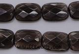 CSQ225 13*18mm faceted rectangle grade AA natural smoky quartz beads