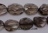 CSQ233 13*16mm faceted freeform grade AA natural smoky quartz beads