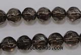 CSQ240 15.5 inches 10mm faceted round grade AA natural smoky quartz beads