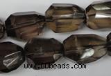 CSQ267 15.5 inches 15*20mm faceted nuggets smoky quartz beads