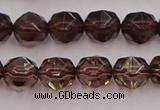 CSQ527 15.5 inches 8mm faceted nuggets smoky quartz gemstone beads